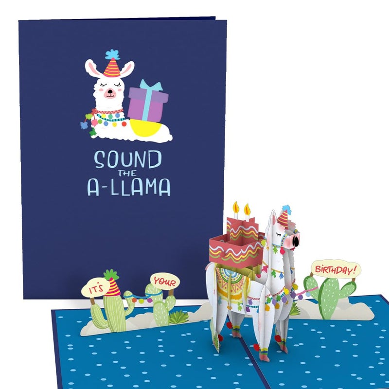 Lovepop Birthday Pop-Up Card for Her, Him, Men, Women - 3D Animal Greeting Cards - Sound The A-Llama - 5" x 7" - Blank Notecard & Envelope Included - Image 1